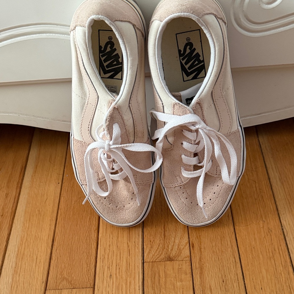 Vans Blush and White Lace-Up Sneakers
